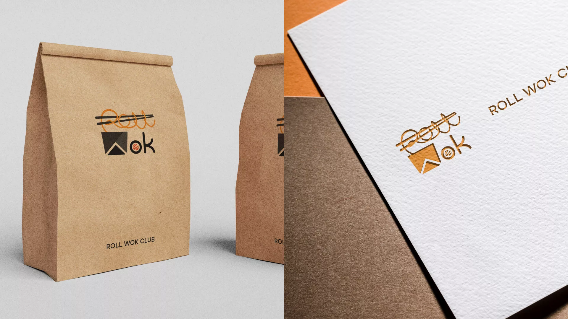 Разработка логотипа суши-бара «Roll Wok Club» в Инсаре