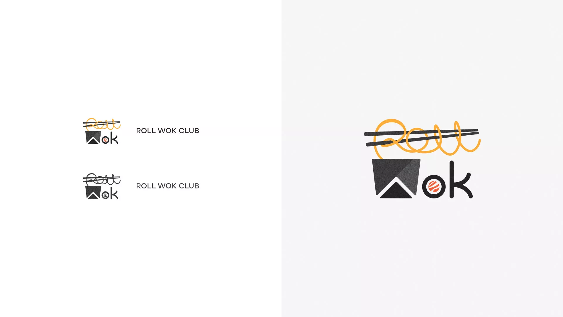 Разработка логотипа суши-бара «Roll Wok Club» в Инсаре